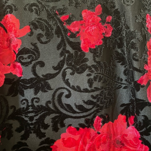 Connected Apparel Velvet Floral Bell Sleeve Mini Dress 14 Whimsigoth Witchy Boho - Picture 5 of 9